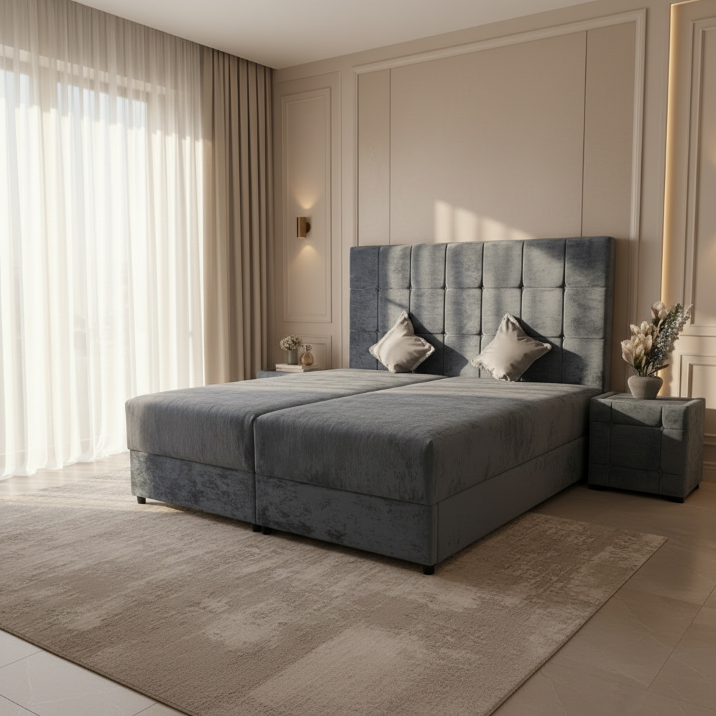 Pat Tapițat - Marco cu Somieră Dublă