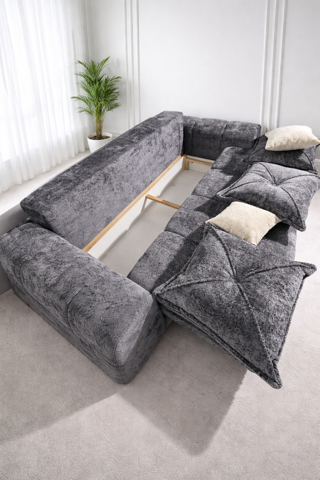 Canapea extensibilă 3 locuri – Atlas cu tapițerie din stofă