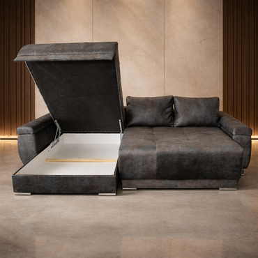 Colțar extensibil 3 locuri – Elena cu tapițerie din stofă