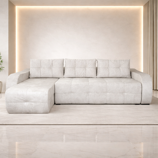 Colțar extensibil 3 locuri – Royale cu tapițerie din stofă