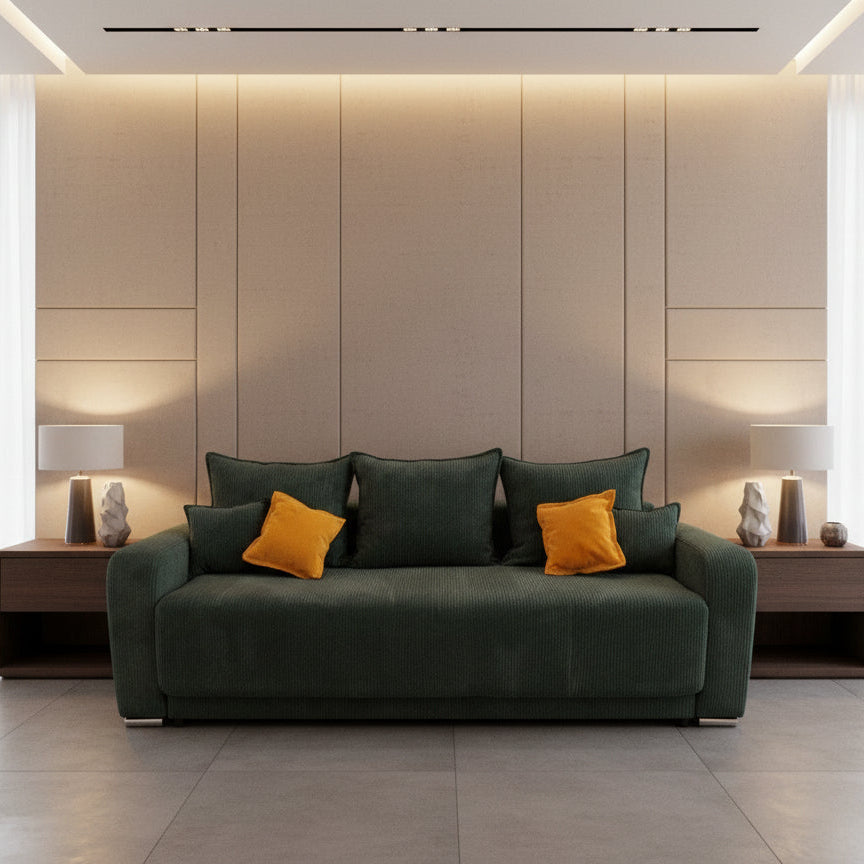 Canapea extensibilă 3 locuri – Andreea cu tapițerie din stofă