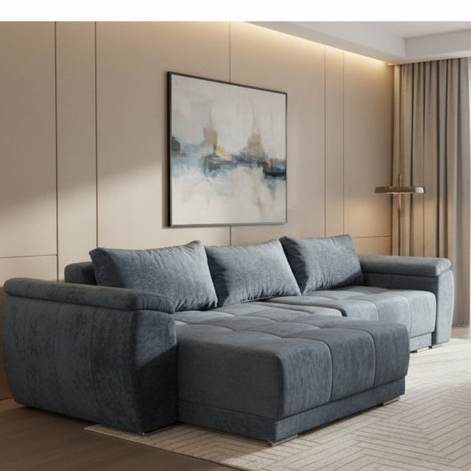 Colțar extensibil 3 locuri – Elena cu tapițerie din stofă