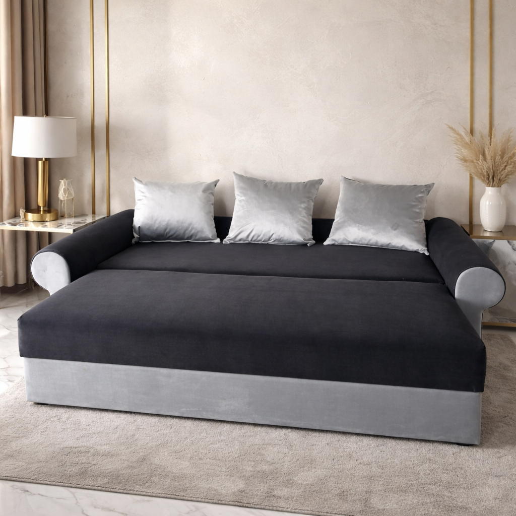 Canapea extensibilă 3 locuri – Ana cu tapițerie din stofă