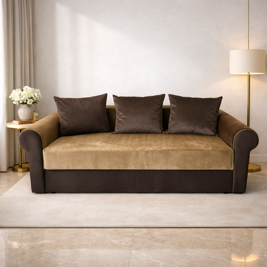 Canapea extensibilă 3 locuri – Ana cu tapițerie din stofă