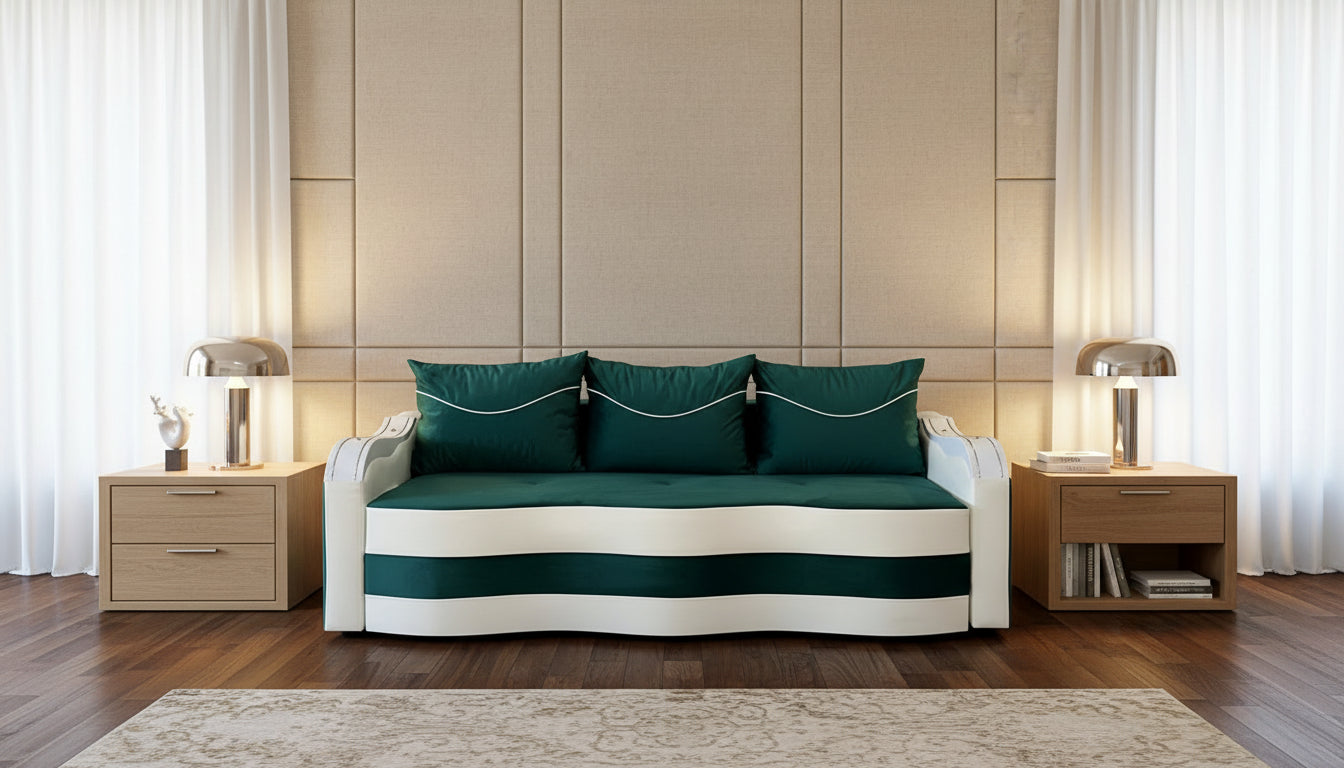 Canapea extensibila 3 locuri - Maia cu tapiterie din stofa