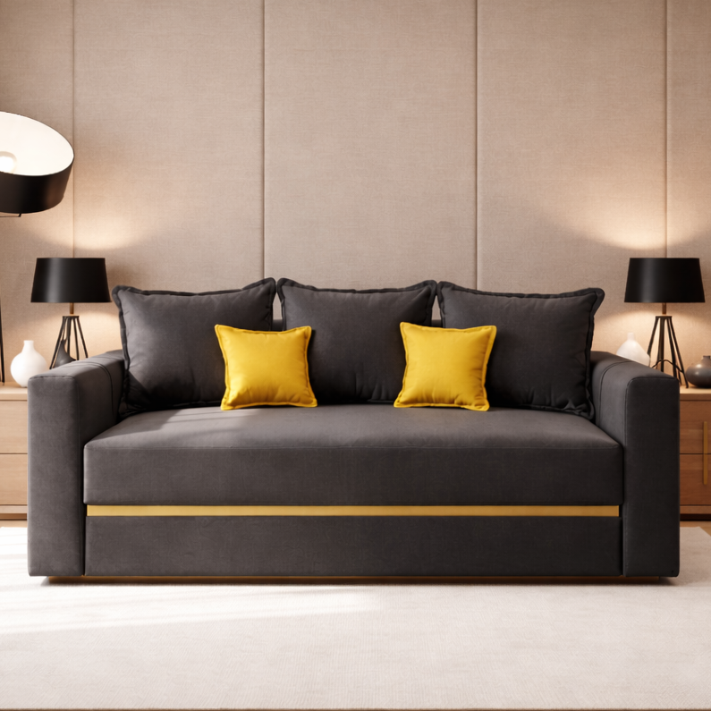 Canapea extensibilă 3 locuri – Rebeca cu tapițerie din stofă