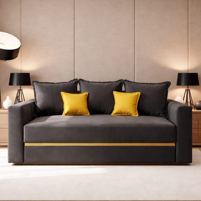 Canapea extensibilă 3 locuri – Rebeca cu tapițerie din stofă