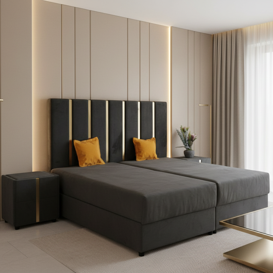 Pat Tapițat - Leonardo cu Somieră Dublă