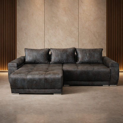 Colțar extensibil 3 locuri – Elena cu tapițerie din stofă