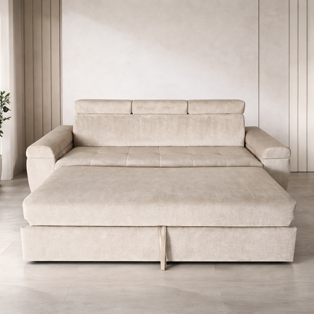 Canapea extensibilă 3 locuri – Elia cu tapițerie din stofă