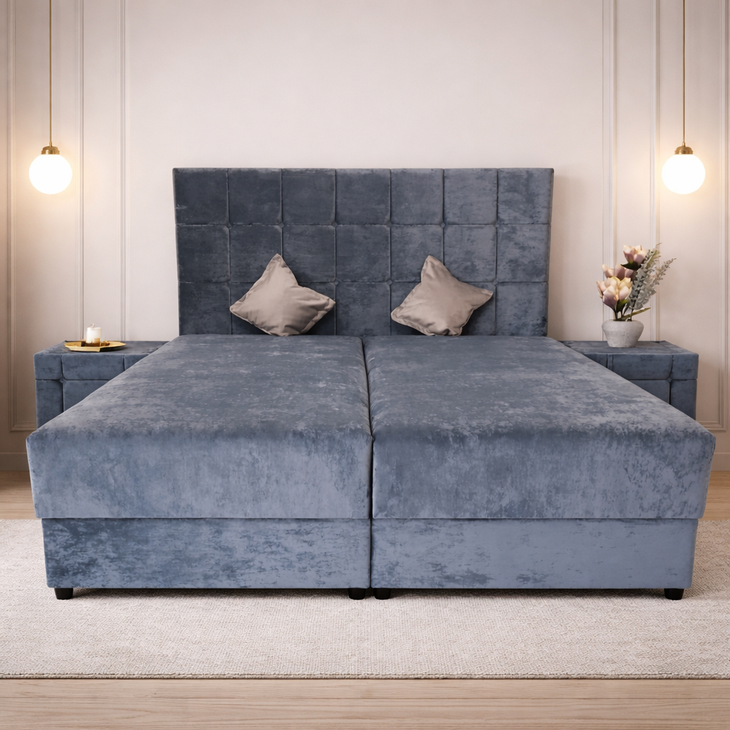 Pat Tapițat - Marco cu Somieră Dublă