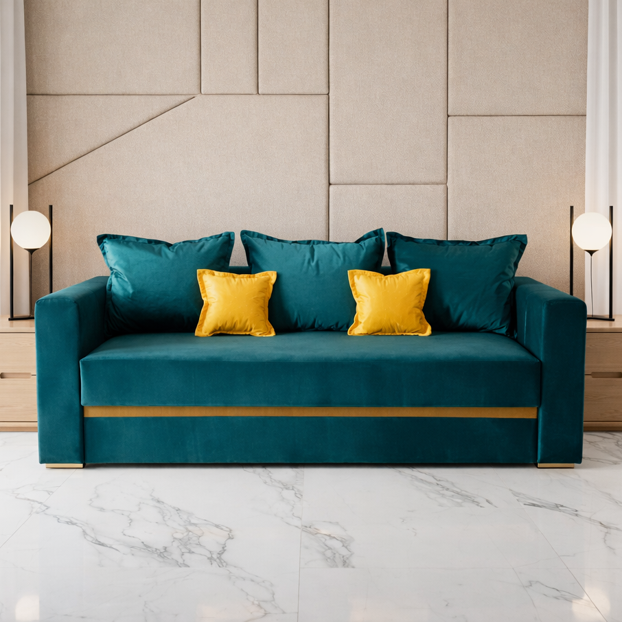 Canapea extensibilă 3 locuri – Rebeca cu tapițerie din stofă